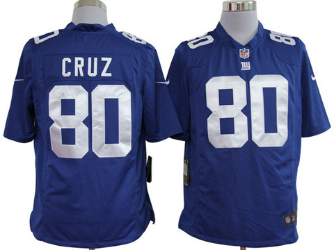 New York Giants 80 Victor Cruz Blue Game Nike NFL Jerseys